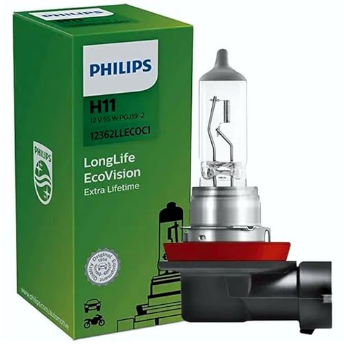 Philips 12362LLECOC1 LongLife EcoVision H11 Scheinwerferlampe 12362LLECOC1, 1er Karton