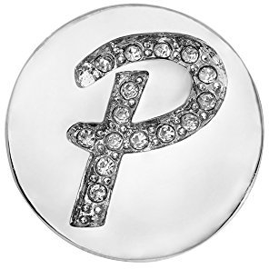 Eligo Jewellery Versilbert 18mm Drückknopf Click Button Alphabet P Glänzend Chunk für Eligo 18mm Chunk Armbänder