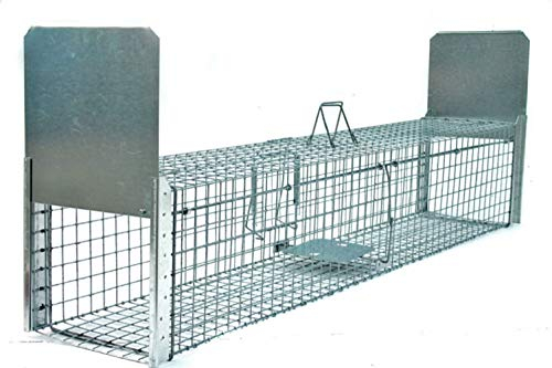 Holtaz Super Starke Falle Marderfalle Katzenfalle Fuchsfalle Biberfalle Tierfalle Kastenfalle Drahtfalle 2 türen, Größe: 150x34x34 cm Mit Extra Köder