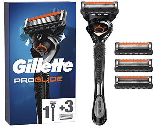 Gillette ProGlide Men's Razor with Flexball Technology + 3 Razor Blade Refills with Precision Trimmer, 5 Anti-Friction Blades