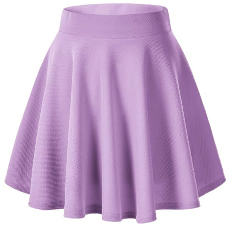 Urban CoCo Women's Basic Versatile Stretchy Flared Casual Mini Skater Skirt - Purple - X-Large