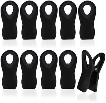 Elydiva 10 PCS Clips à Puces Magnétiques Clips de Sac à Fermeture Étroite Noirs pour Emballages Alimentaires, Clip de Sac à Chips et Rangement de Cuisine