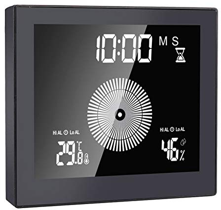 Wasserdichte Digitale Badezimmer Zeitgesteuerter Wecker,Dusch Uhr Mit Temperatur- und Feuchtigkeitssensor,LCD Bildschirm,Uhr Mit Luftfeuchtigkeit Und Temperatur,Geeignet Für Schlafzimmer,Büro,Garage