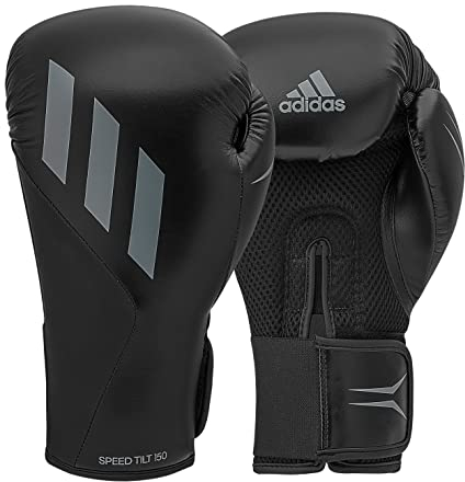 adidas Herren Tilt 150 Boxhandschuhe, Schwarz/Grau, 10 oz EU