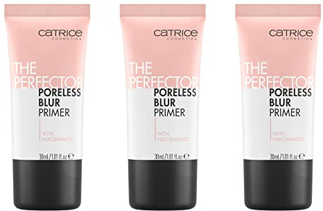 Catrice The Perfector Poreless Blur Primer, Nude, langanhaltend, glättend, natürlich, für unreine Haut, vegan, ölfrei, ohne Parfüm, ohne Alkohol, 3er Pack (3x30ml)