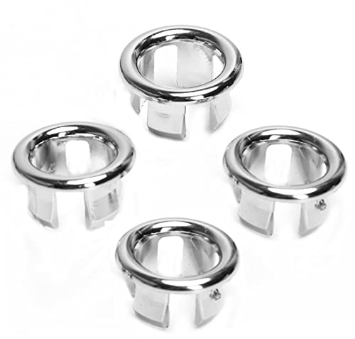 SIOPPKIK Cubierta Anillo de Desbordamiento de Fregadero de Agujero de Fregadero de Baño de Cocina Tapa de Tapón de Drenaje de Desbordamiento de Recorte de Lavabo Insertar (4 Piezas)