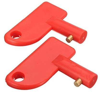 Batterie-Hauptschalter Schlüssel, Asudaro 2Stück Universal Automotive Batterie Isolator Trennschalter Ausschalten Power Kill Schalter Not Aus Schalter für Marine Car Boat RV ATV Auto Truck,rot