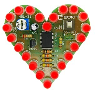 PZMYJB DIY Bausatz Herzform Atmende Lampe DC 4V-6V LED Suite Rot Weiß Blau Grün Elektronische Produktion zum Lernen,Rosa