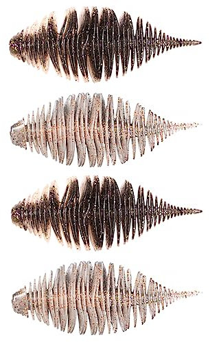 Gummifische Angelköder, Weichköder zum Angeln Worms Schwimmköder für Süßwasser Hecht Barsch Forelle Zander Köder, 75mm-4stk/ 100mm-2stk