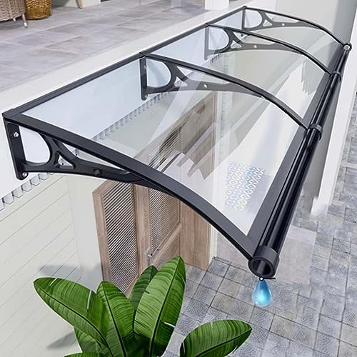 Marquesinas de Exterior,Tejadillo Proteccion Lluvia Techo Aluminio Marquesina para Puerta de Entrada Ventanas Toldos de Policarbonato de Escritorio Marquesinas Exterior (100X400cm/39inX157in,100cm)