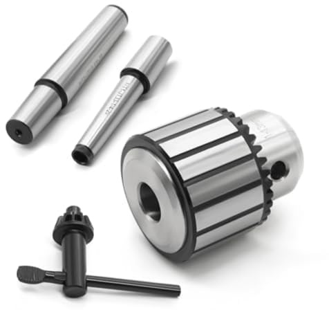 Yunnergo Heavy Duty 1/32-5/8 1-32-1/2 Drill Chuck with Chuck Key JT33 Chuck Mount & Morse Taper Shank (MT1 MT2 MT3) (1-32-1/2,4Pcs MT1 MT2)