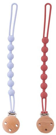 ADEGO – Lot de 2 attaches-tétines en silicone sans BPA – Clip de sécurité pour bébé, garçon et fille – Facile à nettoyer – Attache sucette durable et pratique