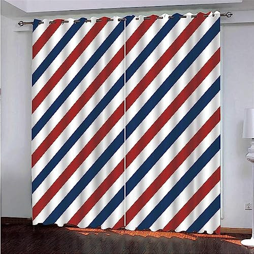 3D Gestreifte Linien Gardinen Mit Ösen 2Er Set Vorhänge Blickdicht Mikrofaser Vorhang Ösenschal Verdunkelungs Schallschutz Für Wohnzimmer Schlafzimmer Kinderzimmer Mädchen 300 X 280 cm -8L2K/N7Y