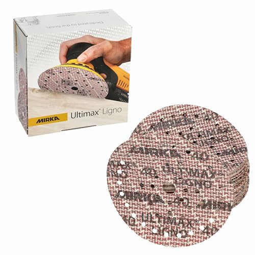 Mirka Schleifscheiben Ultimax Ligno Ø 150 mm Klett Multifit Korn 40 | Schleifscheiben mit Multi-Lochung ideal für Holzoberflächen hohe Abtragsleistung lange Lebensdauer Klettverschluss