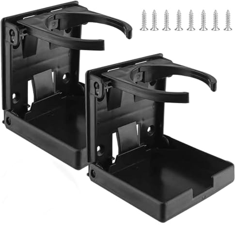 Lohill 2 Stück Auto Getränkehalter, Klappbar Dosenhalter,Becherhalter Auto Wohnmobil, Flaschenhalter Universeller Kaffeebecherhalter Verstellbarer Drink Holders,für Kinderwagen Fahrrad,Schwarz
