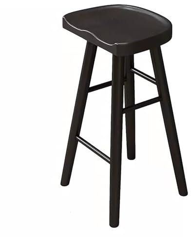 ZXDRYBHD Einfache Freizeit, Barhocker Holz, Barstühle an der Rezeption, Arbeitsstuhl, Barhocker im Hip Curve Design mit Höhe für den Einsatz in Lounges (Color : Black)