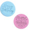 2 Pcs Happy Birthday Fondant Stamps,Custom Cookie Stamp,Round Cookies Cutters Set,Happy Birthday Embosser Personalised 3D Mould,Acrylic Stamper for Icing Cake Biscuit Cupcake Valentines Decorating