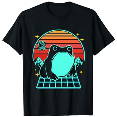 Impression artistique japonaise rétro avec grenouille grincheuse T-Shirt