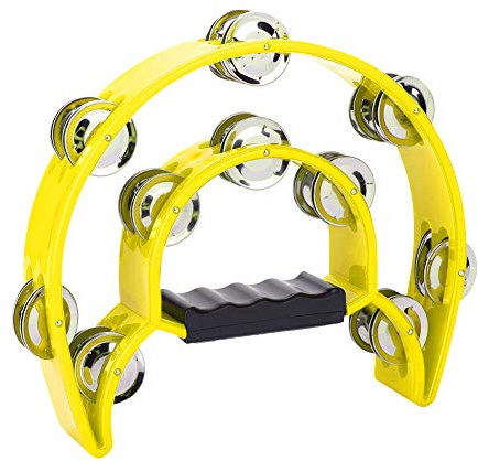 Zweireihige Schellen, Musikinstrument, Weiße Percussion-Tamburin-Handglocke (YELLOW)