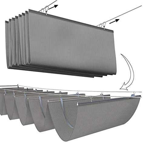 Tenda parasole in tessuto HDPE grigio 1.2x9m tenda leggera UV blocco per giardino cortile prato retrattile pergola baldacchino panno ombra