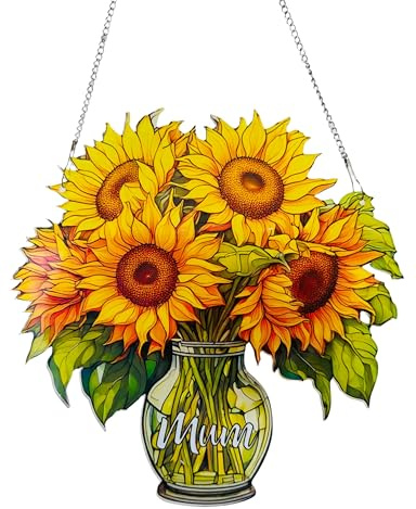 Image Industry Girasoles acrílicos eternos en jarrón, regalos para mamá, regalos para el hogar, para mamá