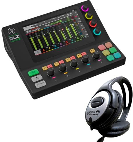Mackie DLZ Creator XS Digitaler Mixer Mischpult für Podcasting und Streaming mit keepdrum Kopfhörer