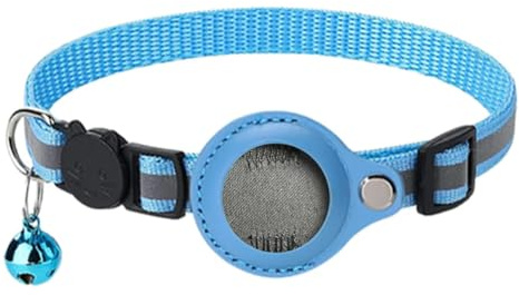 ARFUKA Katzenhalsband Kompatibel mit AirTag Reflektierendes Case Kätzchenhalsband Verstellbares Halsband mit Glocke für Innen-/Außenkatzen