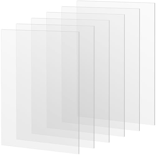 ZEONHEI 6 Stück 420x297mm Acrylplatte A3 Transparent, 2mm Acrylglas Platten Rechteckig, Transparente Kunststoffplatte, Kunststoff Acrylplatten für Dekoration, Bilderrahmen, Malprojekte