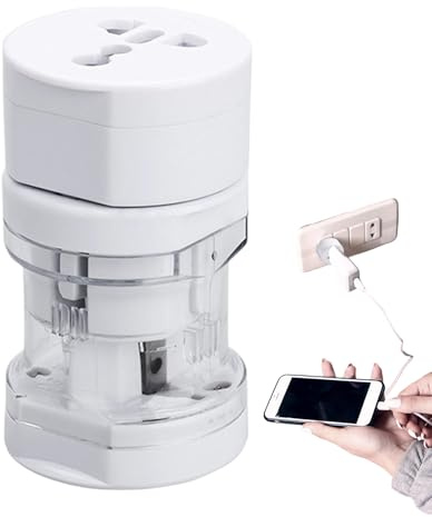 Adaptateur de Prise de Voyage,Adaptateur de Protection Contre Les Surtensions Portable - Accessoires De Voyage, Prise De Conversion avec Protection Contre Les Surtensions pour Les Petits Appareils
