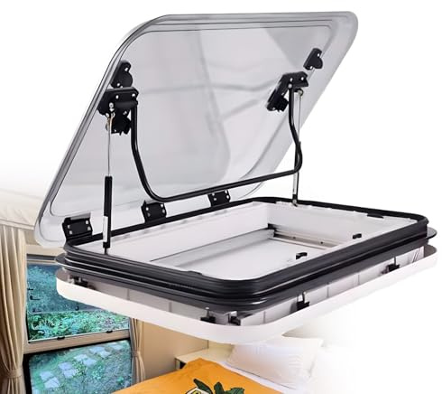 Motorhome Roof Vent ， Caravan Skylight with Anti-Flying Insect Net and Sunshade - External Side Window for Camper Van