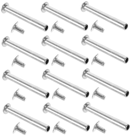 Operitacx 12 juegos Kit Remaches y Tuercas para Reparación y de Abanicos Plegables Accesorios Resistentes para Arreglar Ventiladores de Mano Remaches y de Longitud Color Plateado para