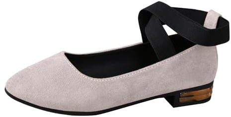 Ballerina Shoes Women's Comfortable Flat Ballet Flats Women's Shoes Made of Suede with Pointed Toe Lace-up Shoes with Flat Mouth Comfortable Shoes Women's Shoes Low Heel Ballerina Sporty Women, White