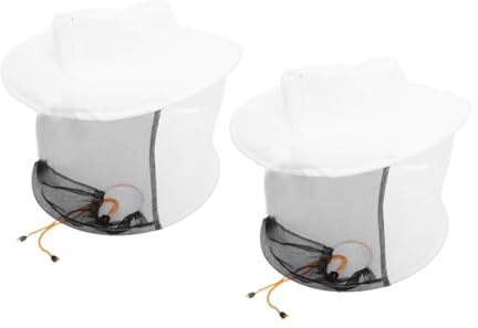 HIAKDOFT 2 Stück Atmungsaktiver Imkerhut mit Feinmaschigem Schutznetz Verstellbar für Kopfgrößen für Outdoor aktivitäten Wie Gartenarbeit Angeln und Camping Schützt vor Bienen und Mücken