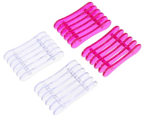 IWOWHERO 4Pcs Nail Art Pen Stand Plastic Manicure Pen Holder with Non-slip Design and UV Gel Tools Transparent and Rose Red Colors