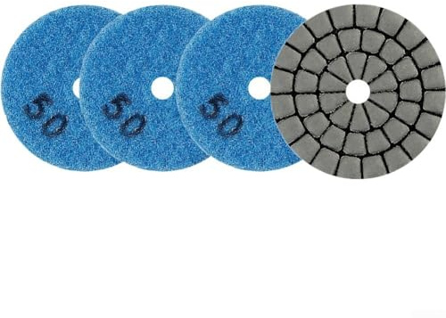 5,1 cm Nass- und Trocken-Polierpads, 4 Stück für effizientes Schleifen von Granit-, Marmor- und Steinfliesen (4 Stück Körnung 50)