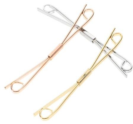 minkissy 3 Stück Krawattenklammern aus Metall in Gold Silber und Rosé Flache Sichere Verschlussclips für Herrenanzüge Krawattenhalter für Business Hochzeiten und Formelle Anlässe