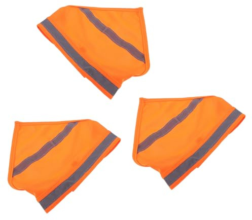 VALICLUD 3 Stück Pack Reflektierende Hundehalstücher L Orange Leuchtschal aus Leichtem Nylon für Nächtliche Spaziergänge und Jagd