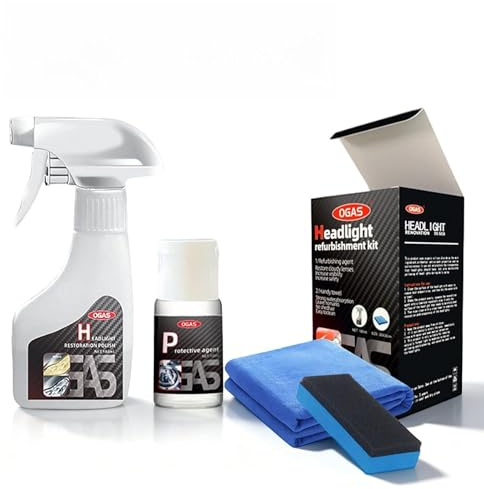 Scheinwerfer Aufbereitung Flüssigkeit Set, Auto Scheinwerfer Politur Spray, Autoscheinwerfer Reparaturflüssigkeit, Scheinwerfer Reparaturspray Für Reinigt Und Poliert Vermattete Vergilbte 1Set