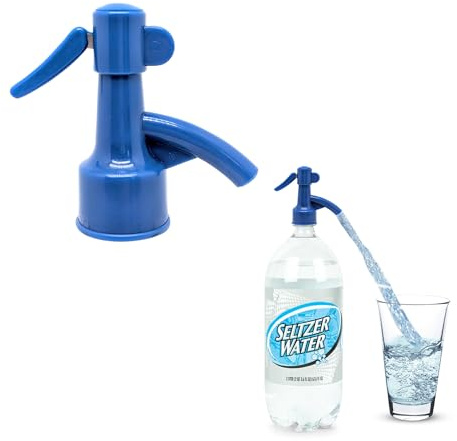 Sodafall fizz saver soda bottle dispenser siphon retro style (blue)