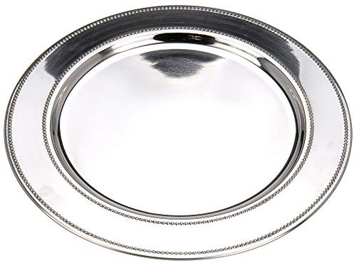 zeitzone Edler Deko-Teller Tablett Platzteller Edelstahl 33cm