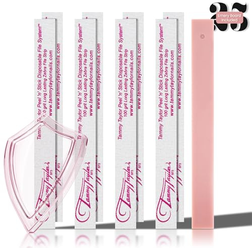 Tammy Taylor 100 Grit Acrylic Finger Nail Files for Women, 100/180 Limas para Uñas & Emery Boards for Nails, Professional Manicure Tools, Salon Art Supplies & Accessories, Disposable Fingernail File