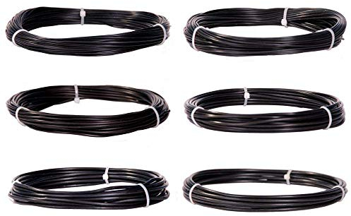 Bonsai - Draht Kombi-Pack, Aluminium, 6 x 100 gr. sort. 1,0-3,5 mm, matt braunschwarz