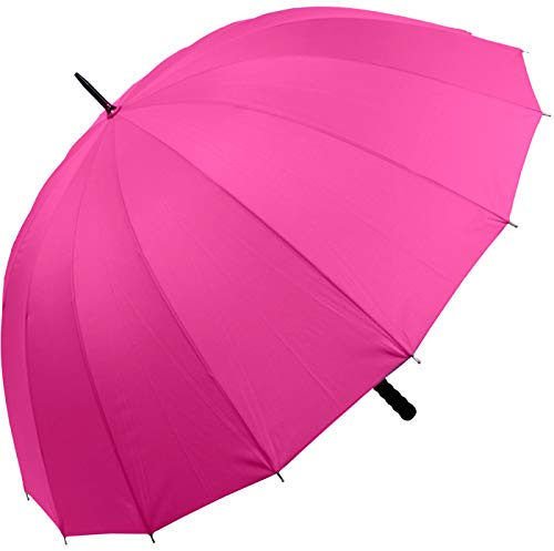 iX-brella - Paraguas ligero para parejas XXL 16 piezas con mango suave agradable - Diámetro: 1,29 m, Rosa, XXL