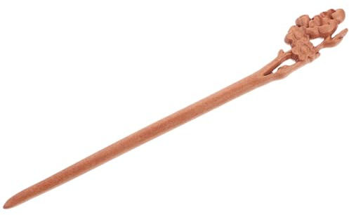 Lurrose Chinese Wooden Hair Chopsticks Orchid Hairpin Vintage Hair Stick for Women Girls Decorative Styling Accessory 7 Inches