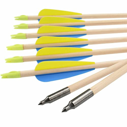 ELONG OUTDOOR 12tlg Holzpfeile Pfeile Holzpfeil Recurvebogen Sportbogen Bogenschiessen 28 30 32 Zoll