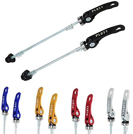 PLATTBK Cierres Rápidos para Bicicletas,Cierre Rueda Eje Trasero Eje Delantero para Bicicleta de Carretera MTB,Negro