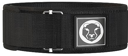 Mammal Strength 4-Inch Nylon Weightlifting Belt - Self-Locking Gym Belt for Cross Fit, Powerlifting, Squats, Deadlifts & Olympic Lifting Black Medium