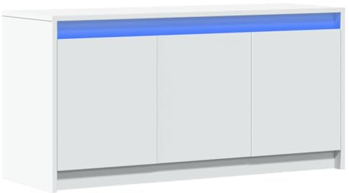 vidaXL TV-Schrank mit LED-Beleuchtung Weiß 100x34x50 cm Holzwerkstoff