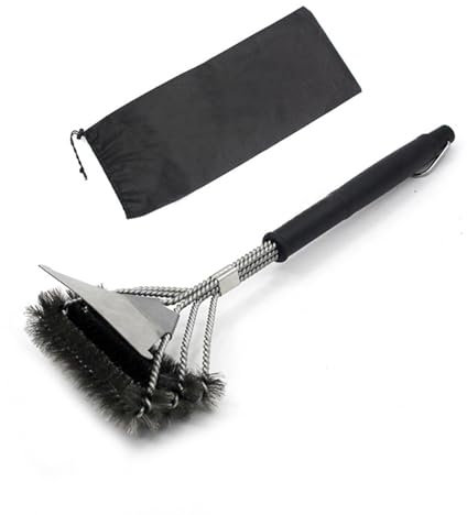 Grill Brush Heavy Duty with Scraper, BBQ Cleaning Brush for Gas, Charcoal, Electric & Infrared Grills, Rust-Resistant, Durable Grill Scraper & Cleaning Tools for Effortless Grill Maintenance