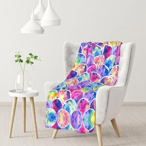 WOTDKG Meerjungfrau-Flanell-Fleece-Überwurf, schöne Regenbogenfarben, 76 x 102 cm, Sofaüberwurf, superweiche Mikrofaser, warm, flauschige Decke, Geschenke